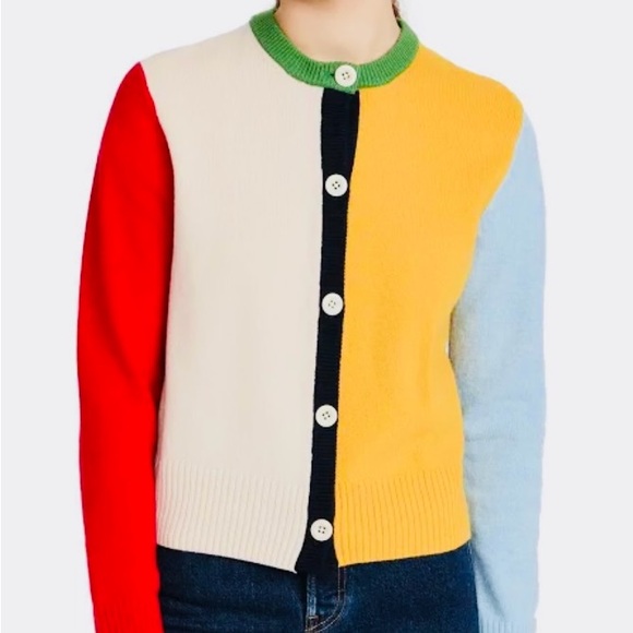 Alex Mill Sweaters - Alex Mill Colorblock Cardigan - Red, Cream, Yellow, Blue, Green